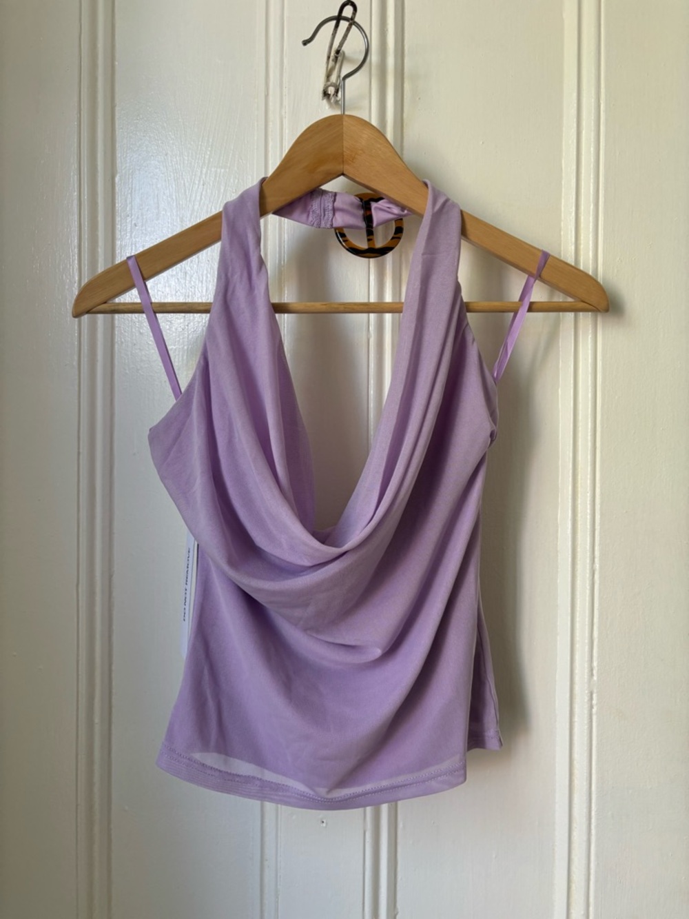Princess Polly Undercover Lilac Draped Halter Cowl Tank Top